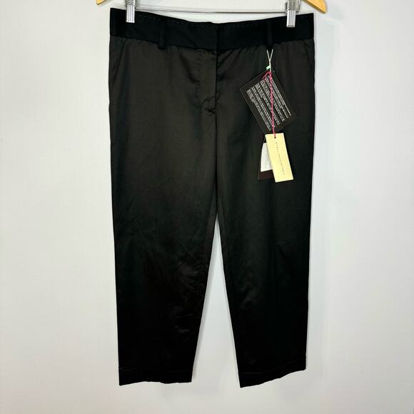 STELLA MCCARTNEY Pinstriped Cotton Blend Cuffed-Hem Cropped Pants EU 40 M - Picture 1 of 12